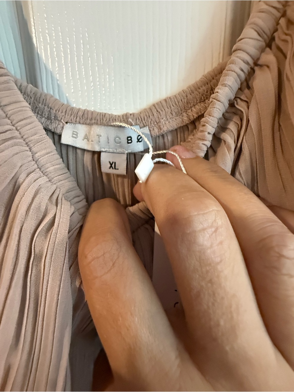 Baltic Born Pleated Tiered Maxi Dress in Taupe - Picture 3 of 4